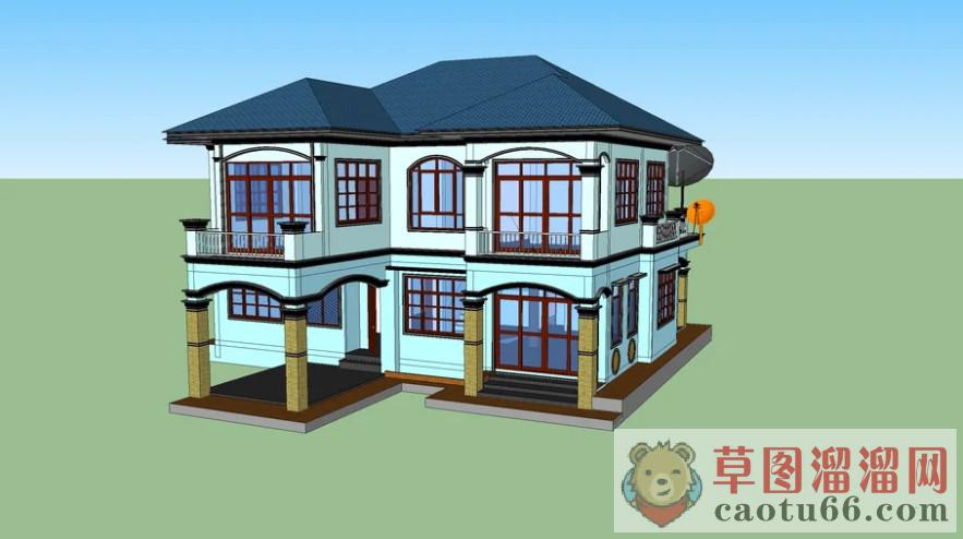 地中海别墅建筑SU模型