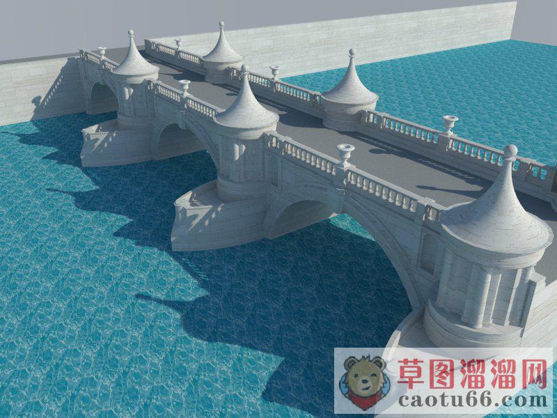 欧式桥梁SU模型