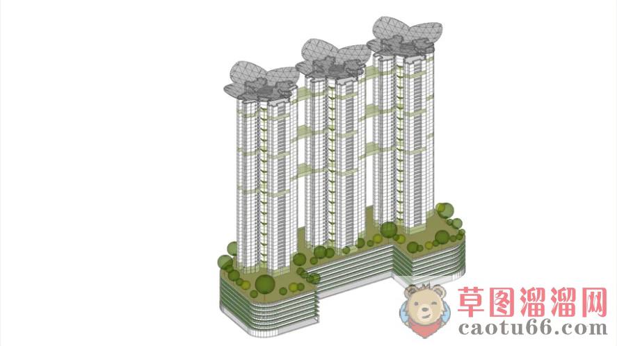 高层住宅建筑SU模型