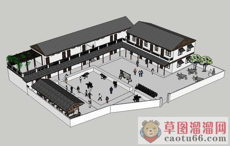 民宿大院SU模型