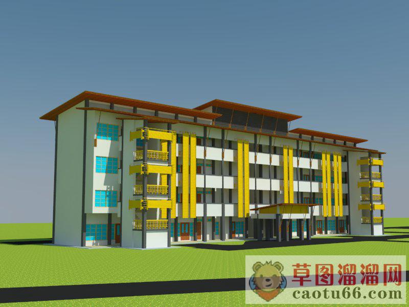 教学楼办公楼综合建筑SU模型