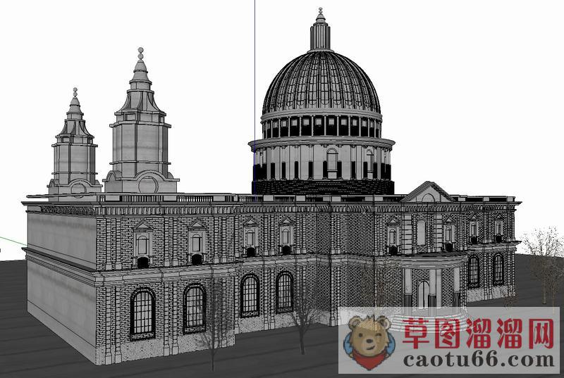 欧式教堂建筑SU模型