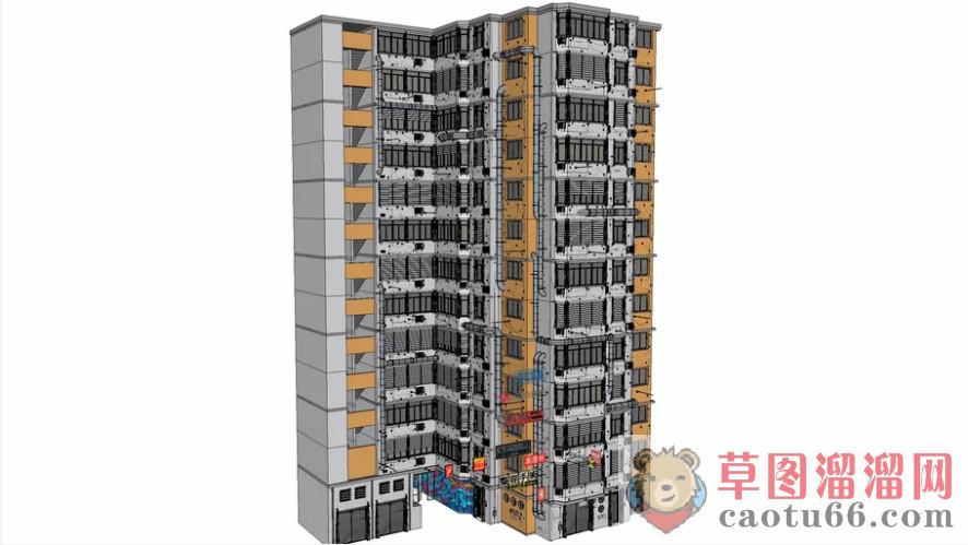 高层住宅建筑SU模型
