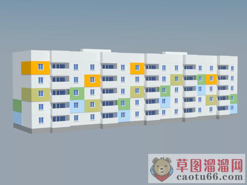 宿舍楼公寓楼房单位楼SU模型