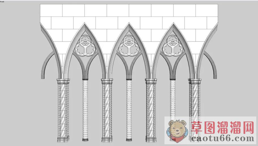 柱子拱门SU模型
