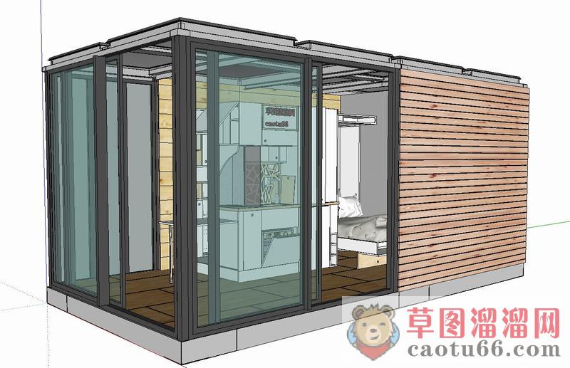 阳光房集装箱住宅SU模型