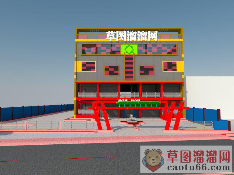 商业建筑学校SU模型