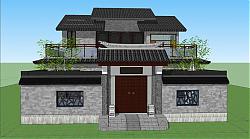 中式合院建筑SU模型