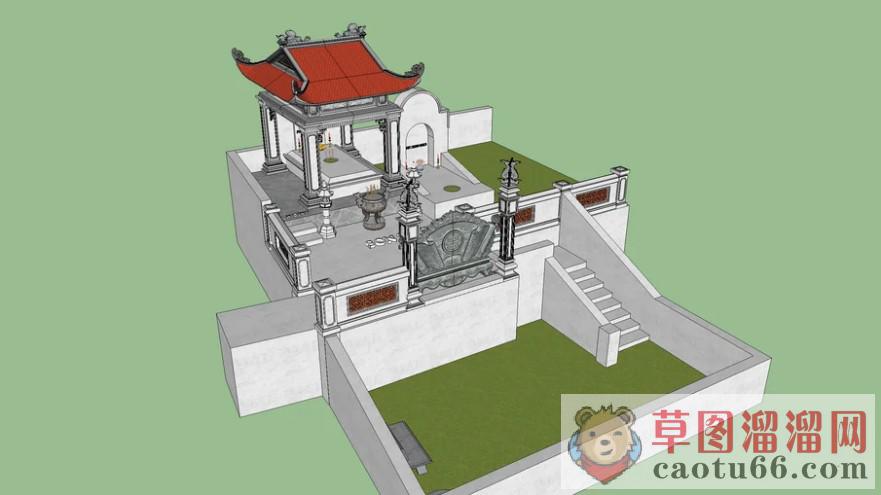 东南亚供奉亭子SU模型