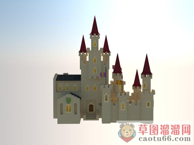 欧式城堡建筑SU模型