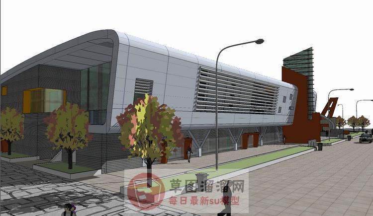 汽车站客运站SU模型