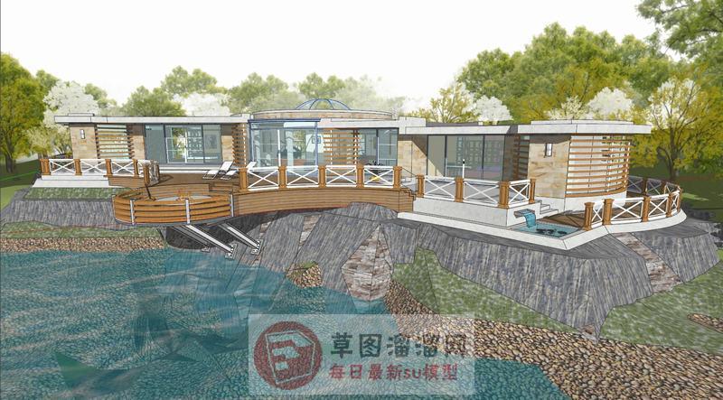 滨湖景观别墅SU模型
