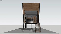 度假高脚屋木屋SU模型