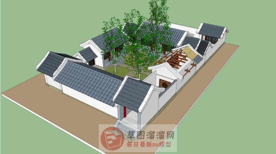中式四合院SU模型