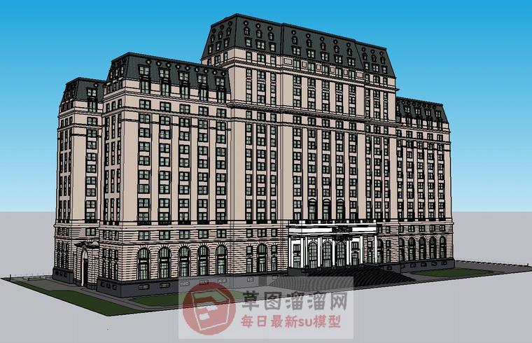 欧式办公楼建筑SU模型