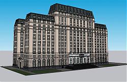 欧式办公楼建筑SU模型