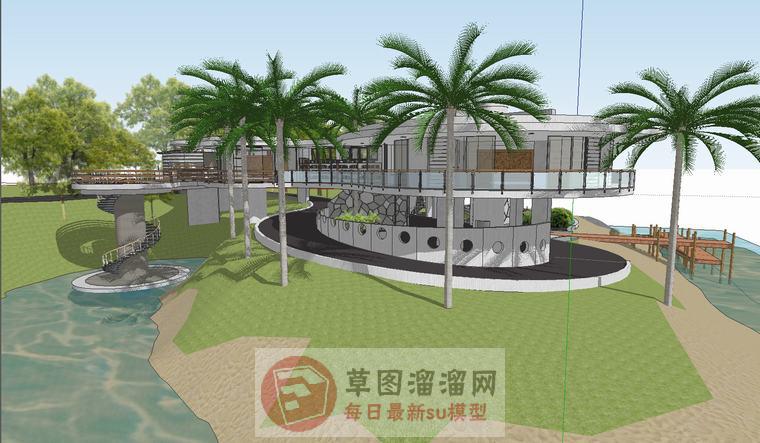 度假休闲会所SU模型