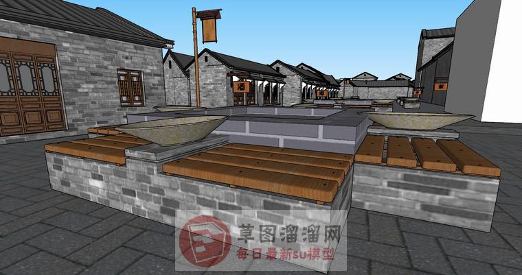 新中式古街文化园SU模型