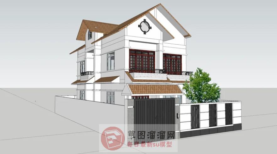 现代独栋别墅SU模型