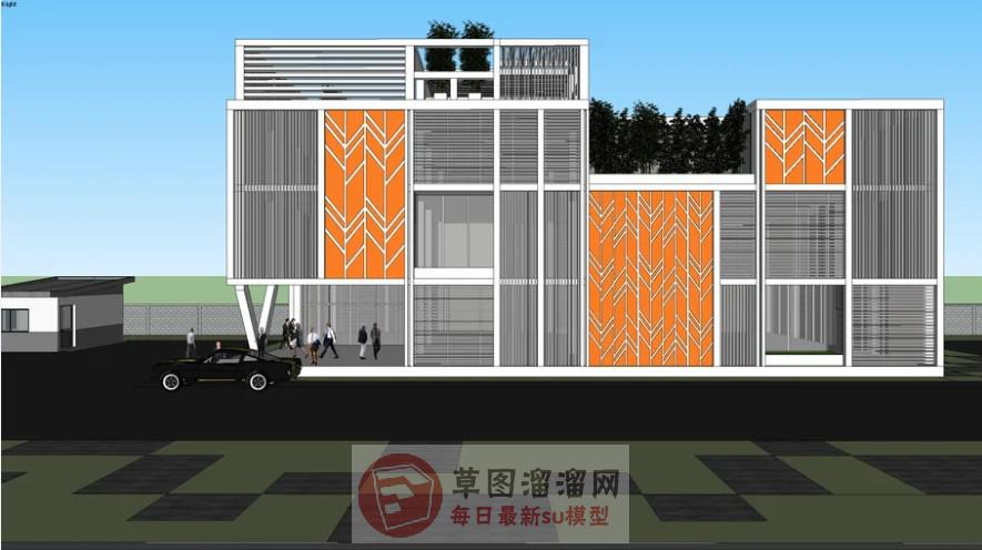 现代办公建筑楼房SU模型
