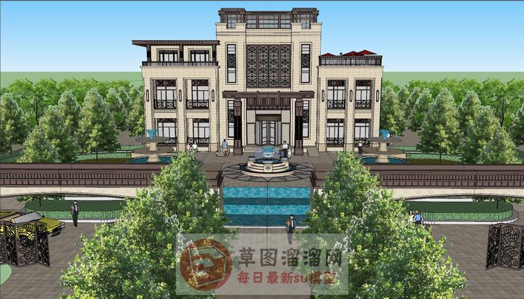 欧式别墅住宅SU模型