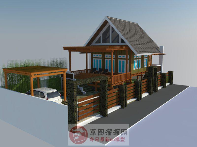 度假休闲屋别墅SU模型