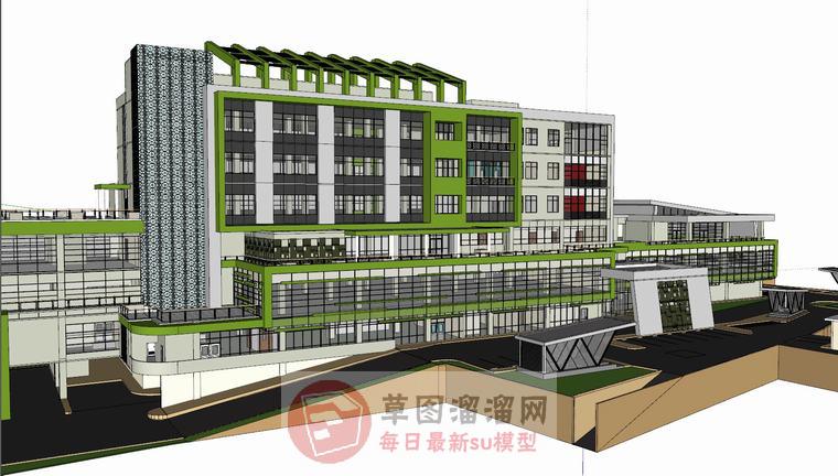 博物馆建筑大楼SU模型