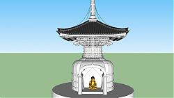 日式古塔建筑SU模型