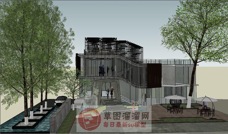 私人工作室建筑SU模型