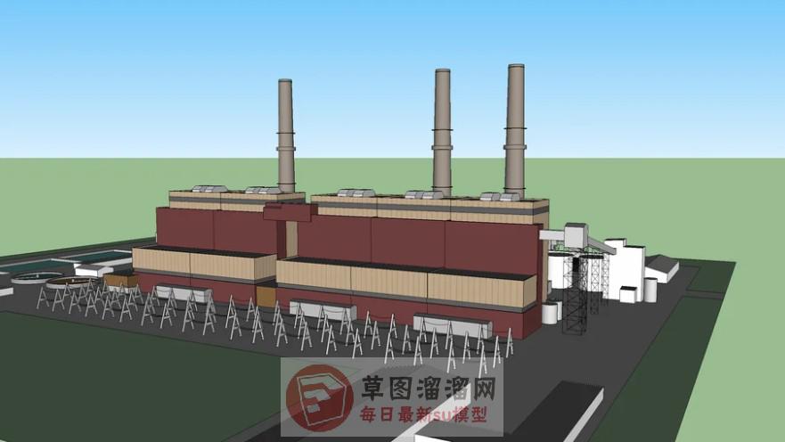 发电厂工厂企业SU模型