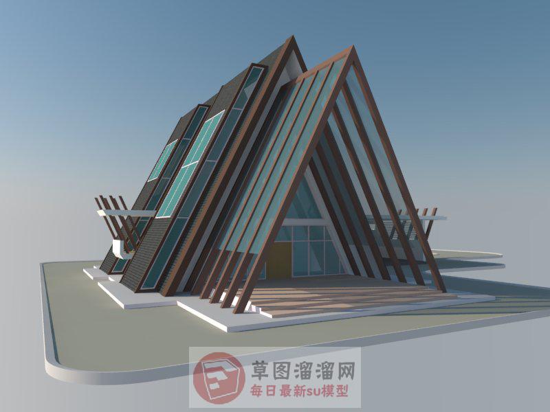 三角度假木屋SU模型