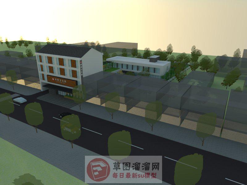 卫生院医院建筑SU模型