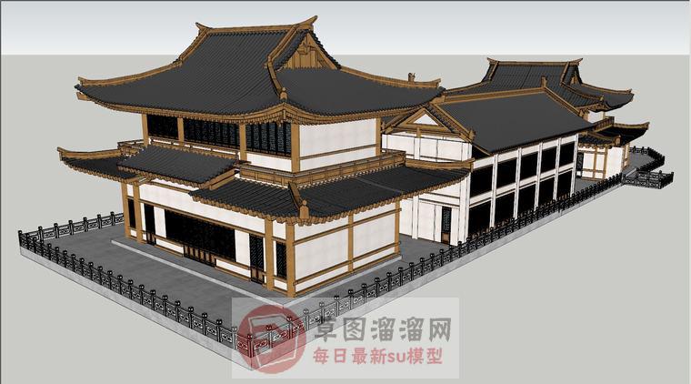 寺庙建筑SU模型
