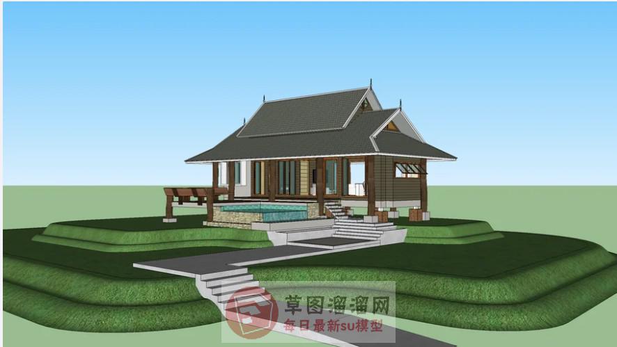 东南亚度假村房屋SU模型