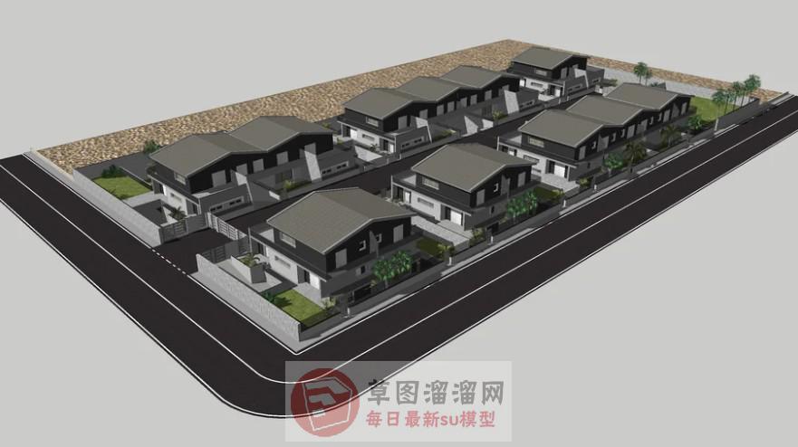 联排别墅住宅SU模型