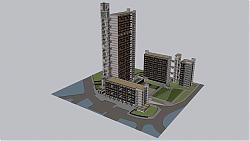 小区高层建筑SU模型