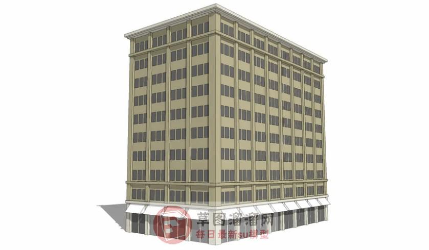 中层建筑商铺SU模型