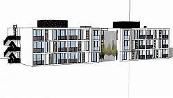 宿舍楼建筑SU模型