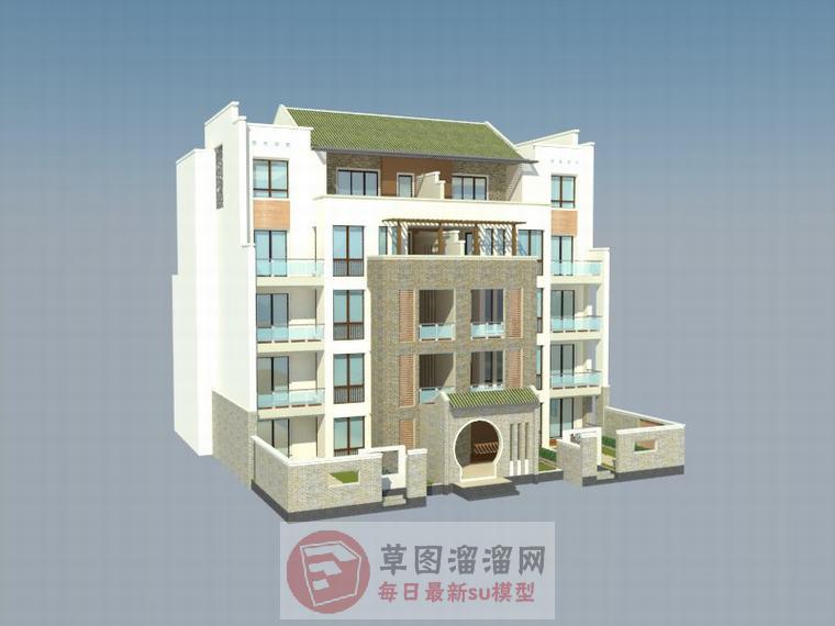 中式住宅别墅SU模型