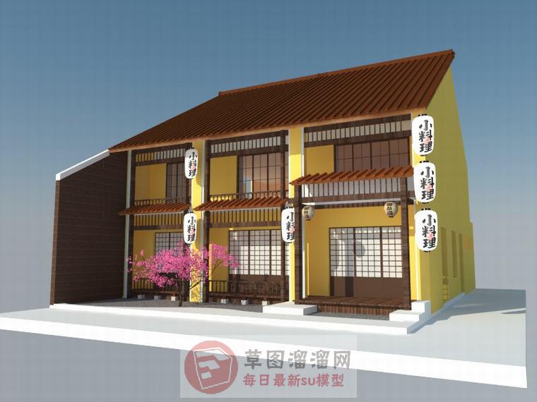 日式料理店建筑SU模型