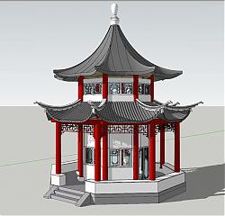 中式古建亭子SU模型