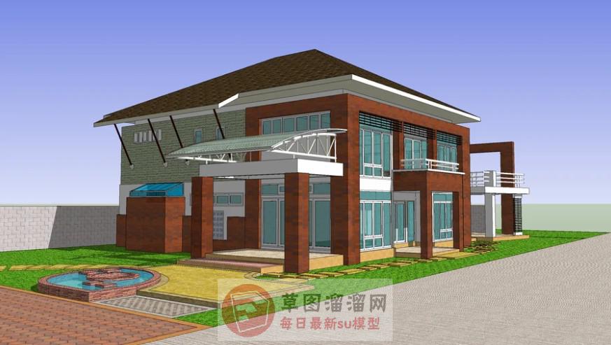 私人别墅建筑SU模型