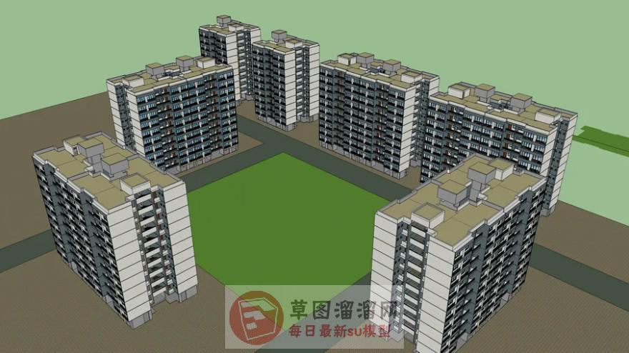 住宅建筑楼房SU模型