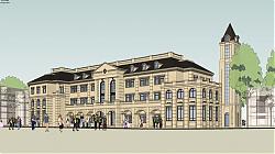 欧式会所建筑SU模型