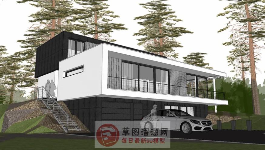 山地住宅SU模型