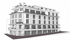 沿街商铺建筑SU模型