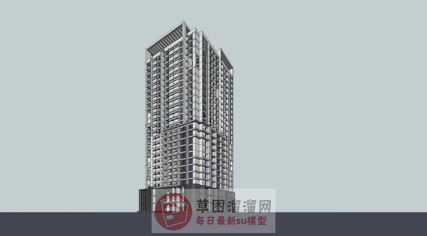 高层住宅建筑SU模型