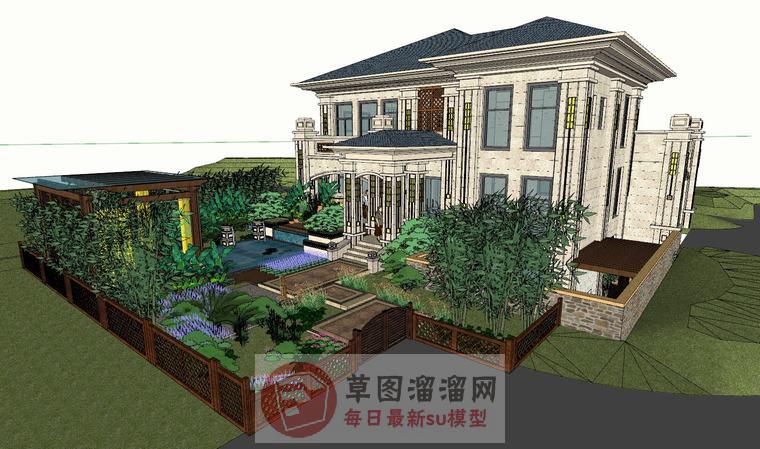 欧式别墅建筑SU模型