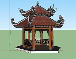 古建凉亭亭子SU模型