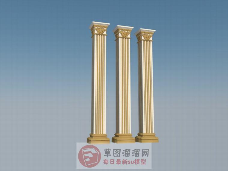外装饰柱装饰柱罗马柱SU模型